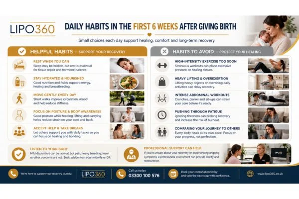 What to Do (and Avoid) in the First 6 Weeks After Giving Birth To Avoid Diastasis Recti 3 First 6 Weeks After Giving Birth To Avoid Diastasis Recti Swansea : Daily Habits in the First 6 Weeks After Giving Birth